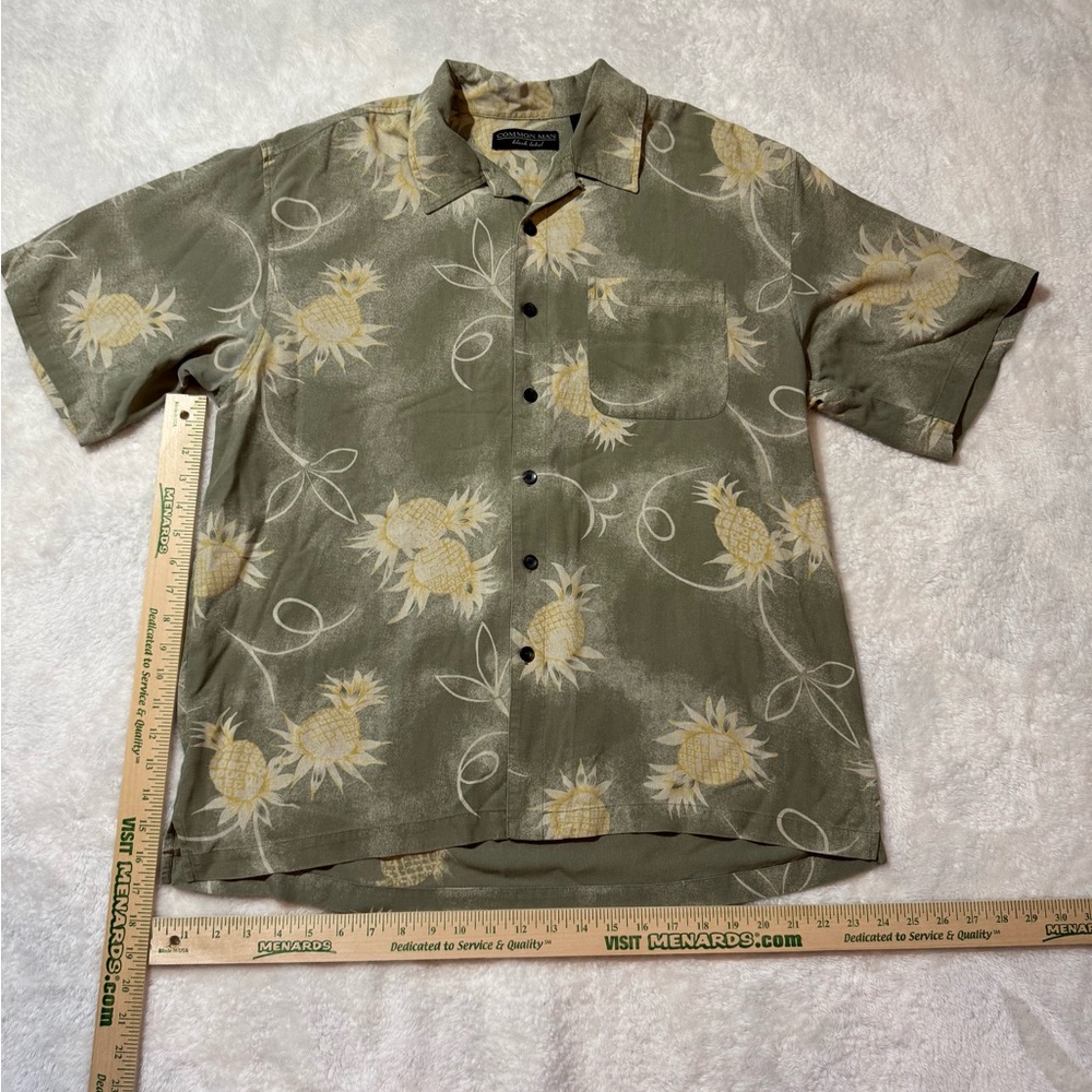 Common Man Black Label Hawaiian Button Down Shirt XL